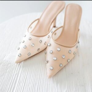 Loeffler Randall Paloma Embellished Pointed Toe Mule size 8